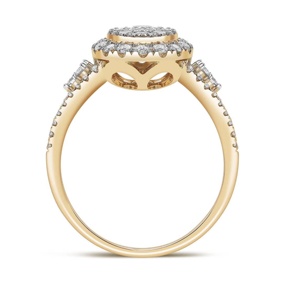 Кольцо из жёлтого золота с бриллиантами (060998)