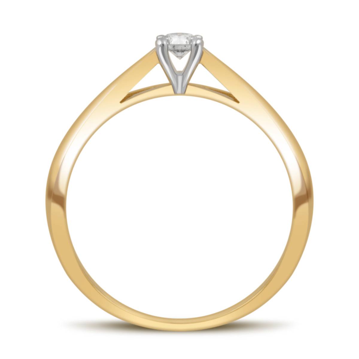 Помолвочное кольцо из жёлтого золота с бриллиантом (039398)