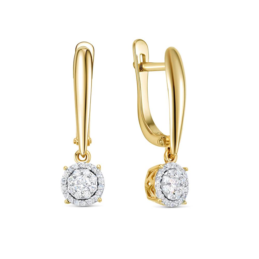 Серьги из жёлтого золота с бриллиантами (054723)