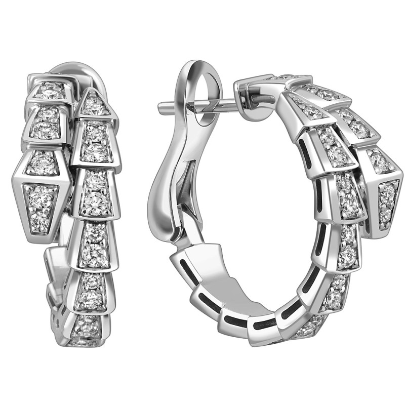 Серьги из белого золота с бриллиантами (058538)