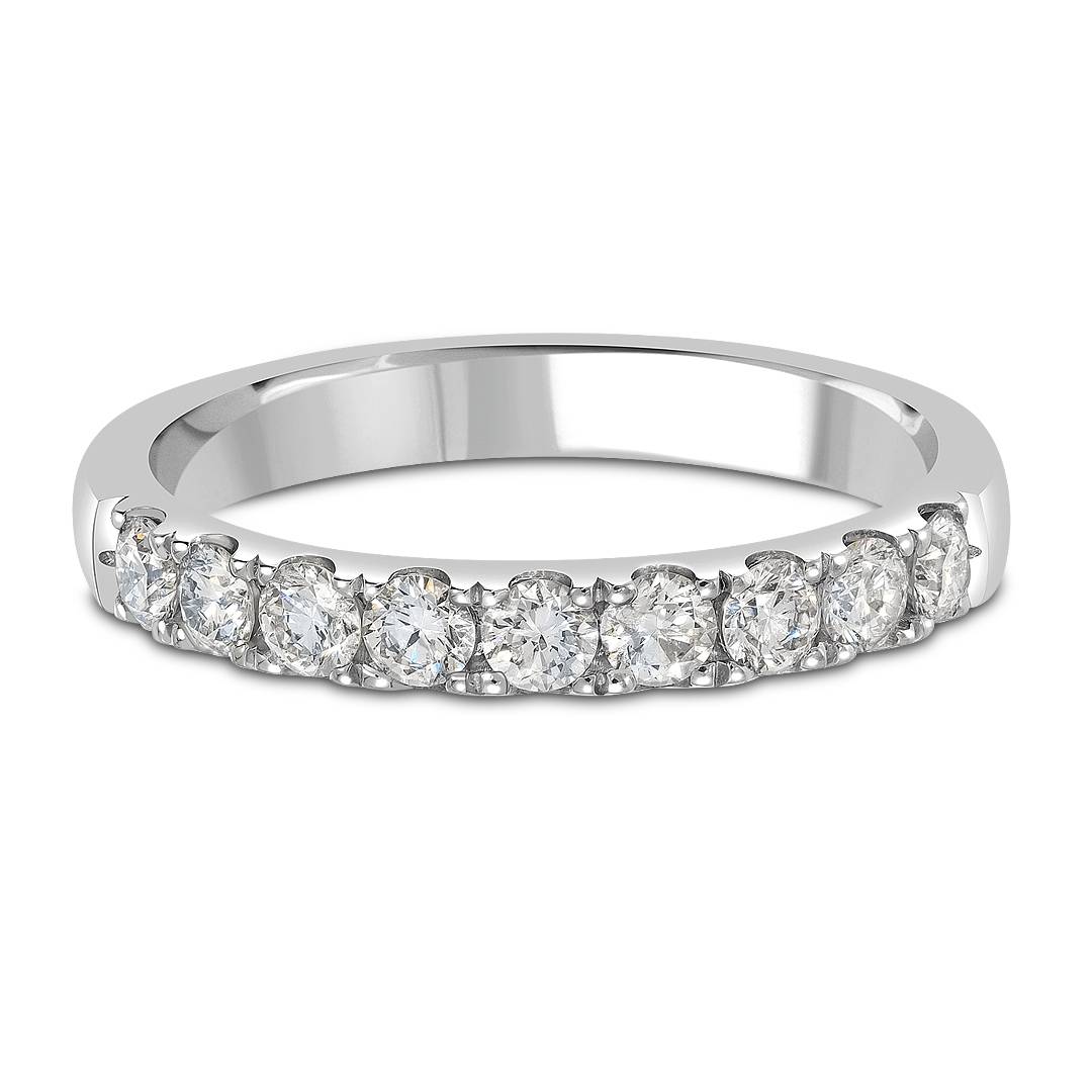 Обручальное кольцо из белого золота с бриллиантами (044930)