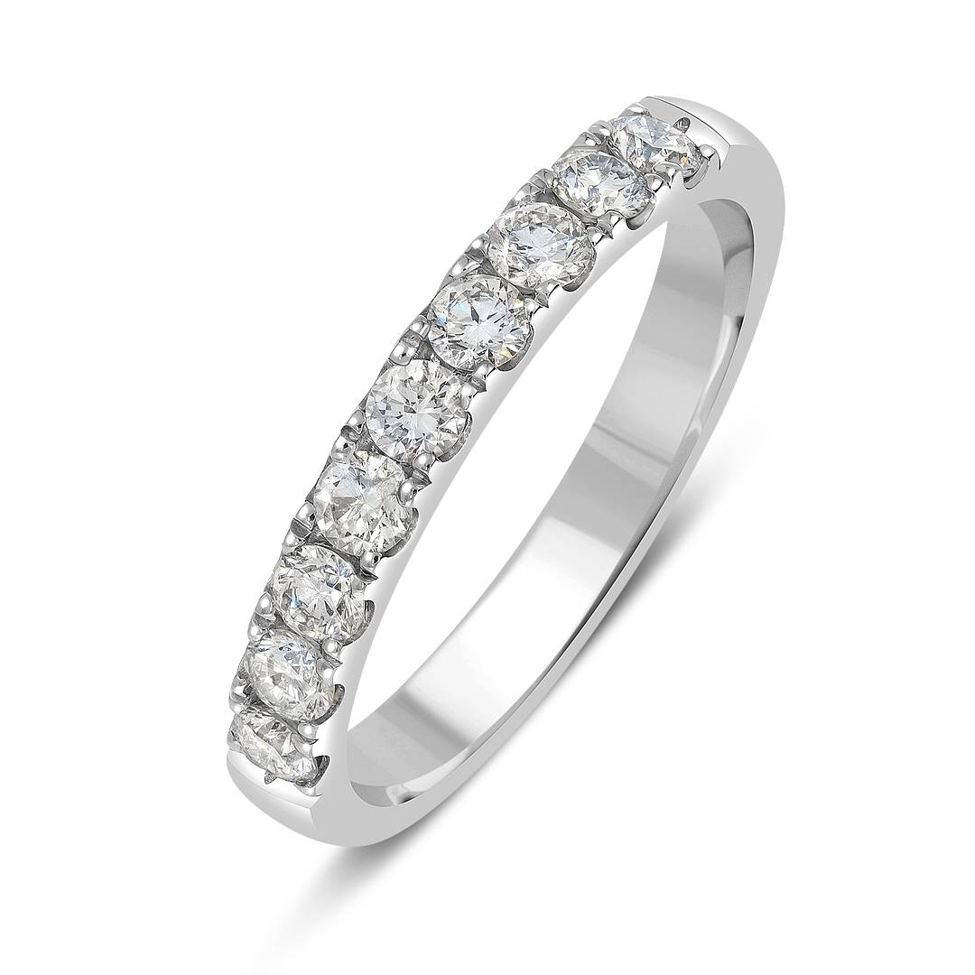 Обручальное кольцо из белого золота с бриллиантами (044930)