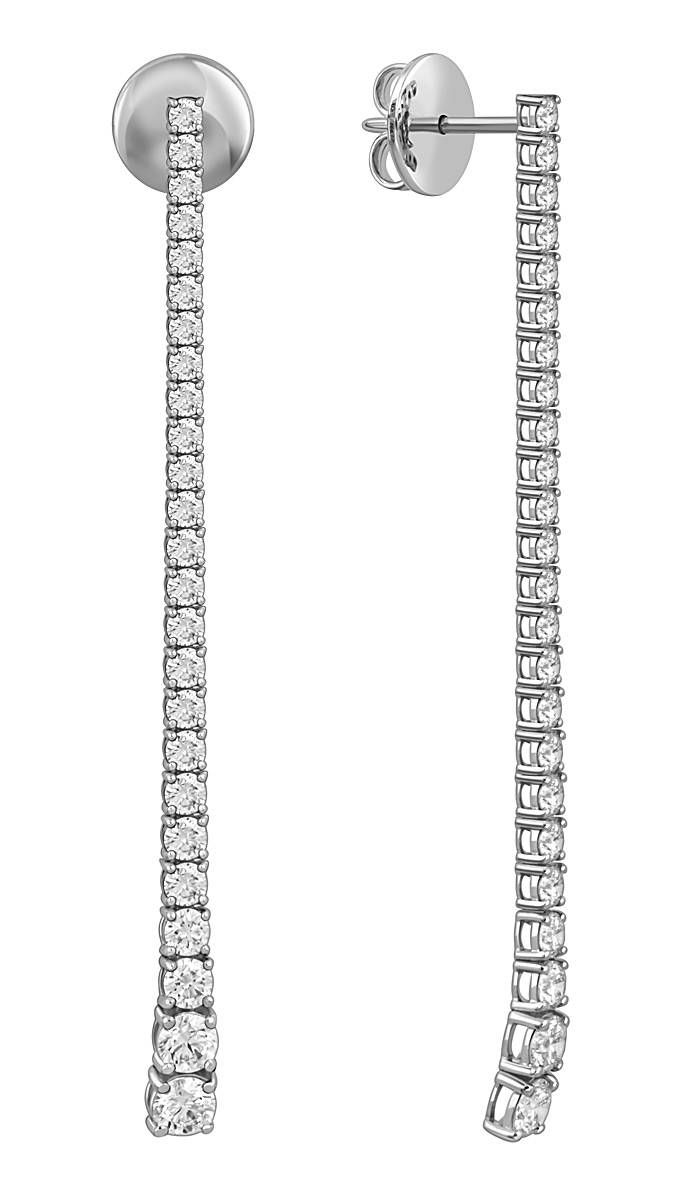 Серьги из белого золота с бриллиантами 