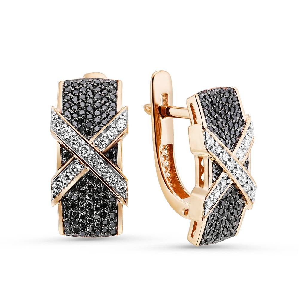 Серьги из красного золота с бриллиантами (052935)