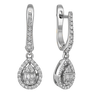 Серьги из белого золота с бриллиантами (053757)