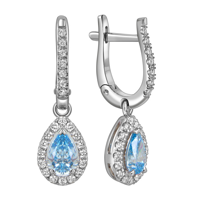 Серьги из белого золота с бриллиантами (060195)