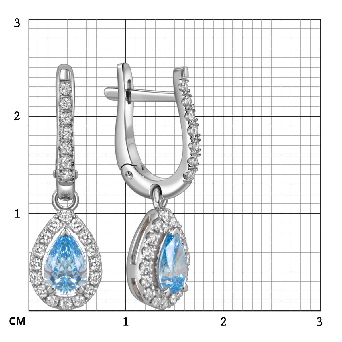 Серьги из белого золота с бриллиантами (060195)