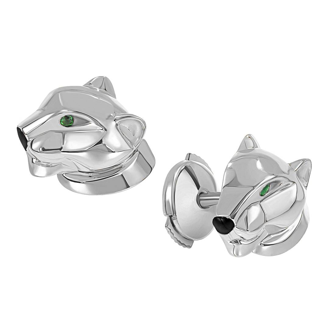 Серьги из белого золота с цирконами (060531)