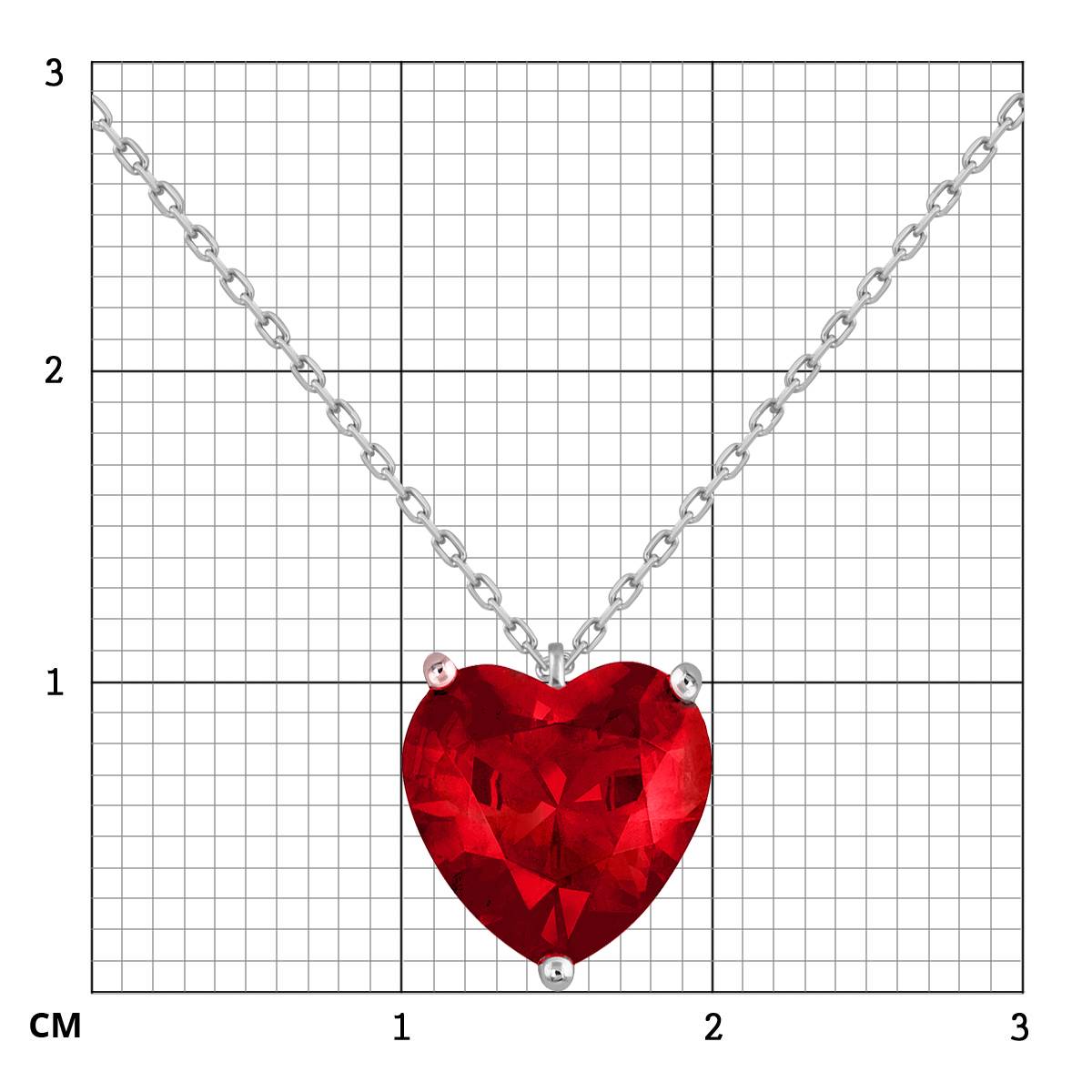 Колье из белого золота с рубином 