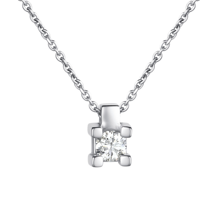 Колье из белого золота с бриллиантом (060573)