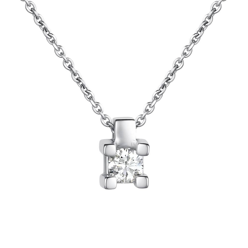 Колье из белого золота с бриллиантом (060573)