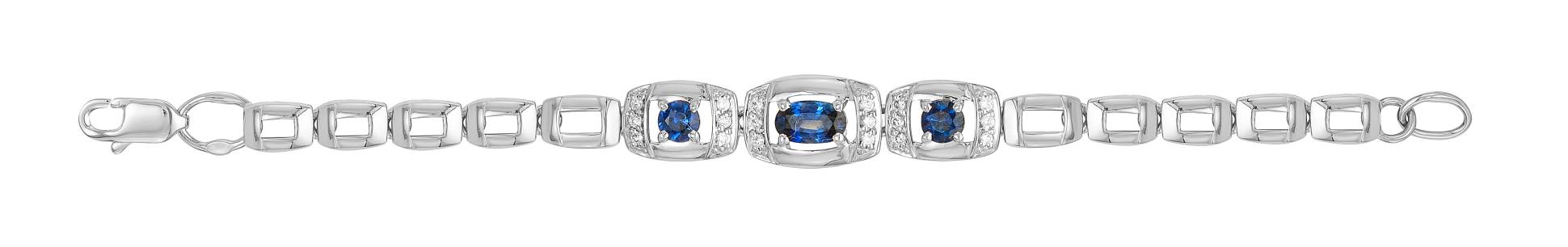 Браслет из белого золота с сапфирами и бриллиантами (063042)
