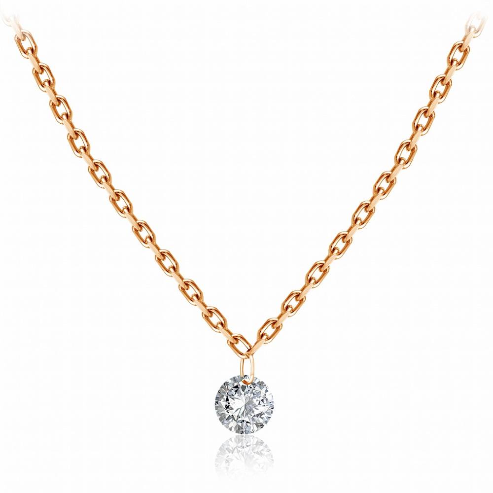 Колье из красного золота с бриллиантом (047746)