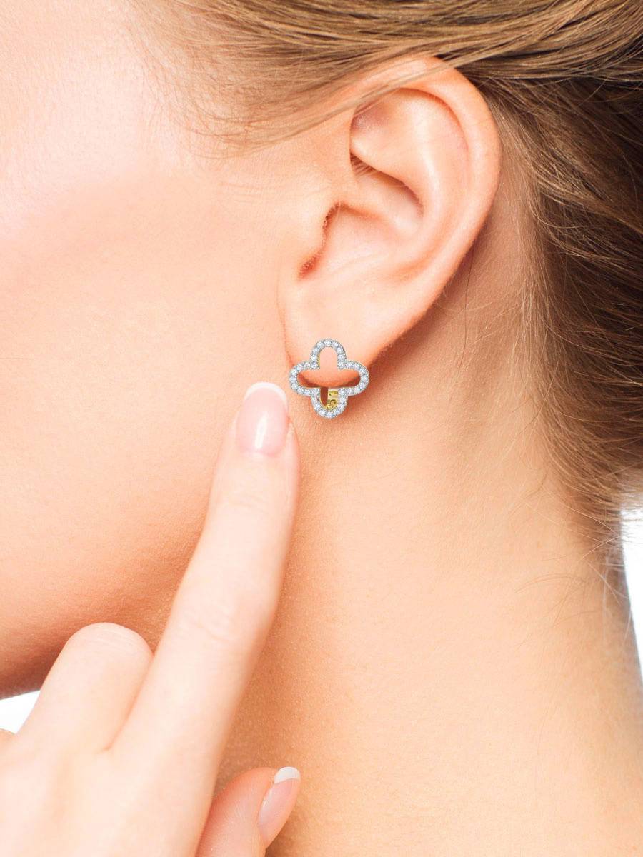 Серьги из жёлтого золота с бриллиантами (050752)