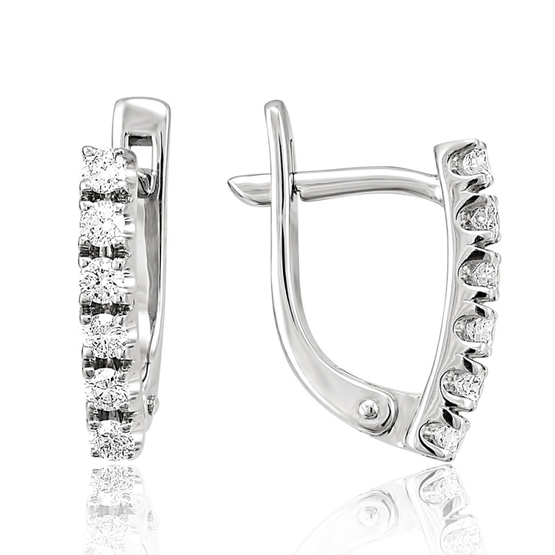 Серьги из белого золота с бриллиантами (053103)