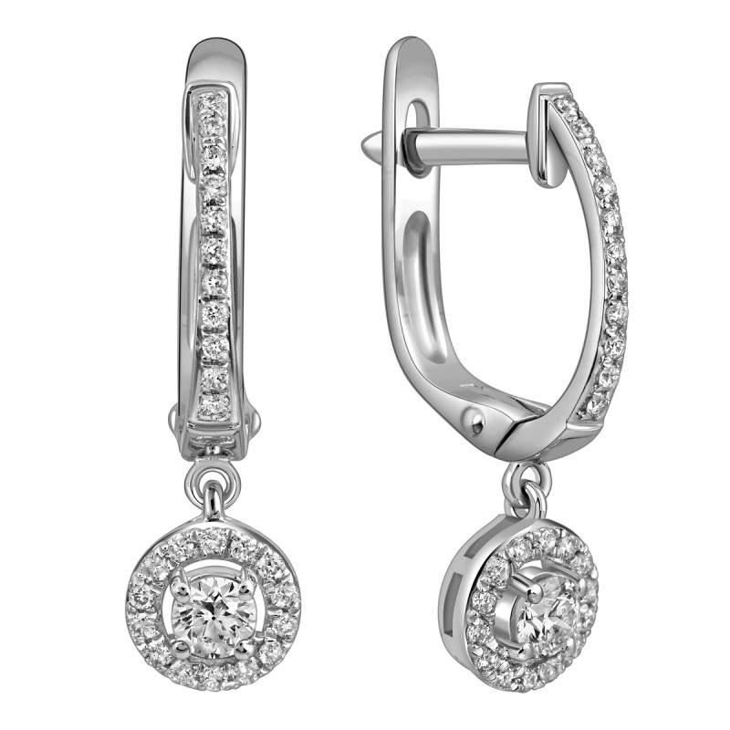 Серьги из белого золота с бриллиантами (025901)