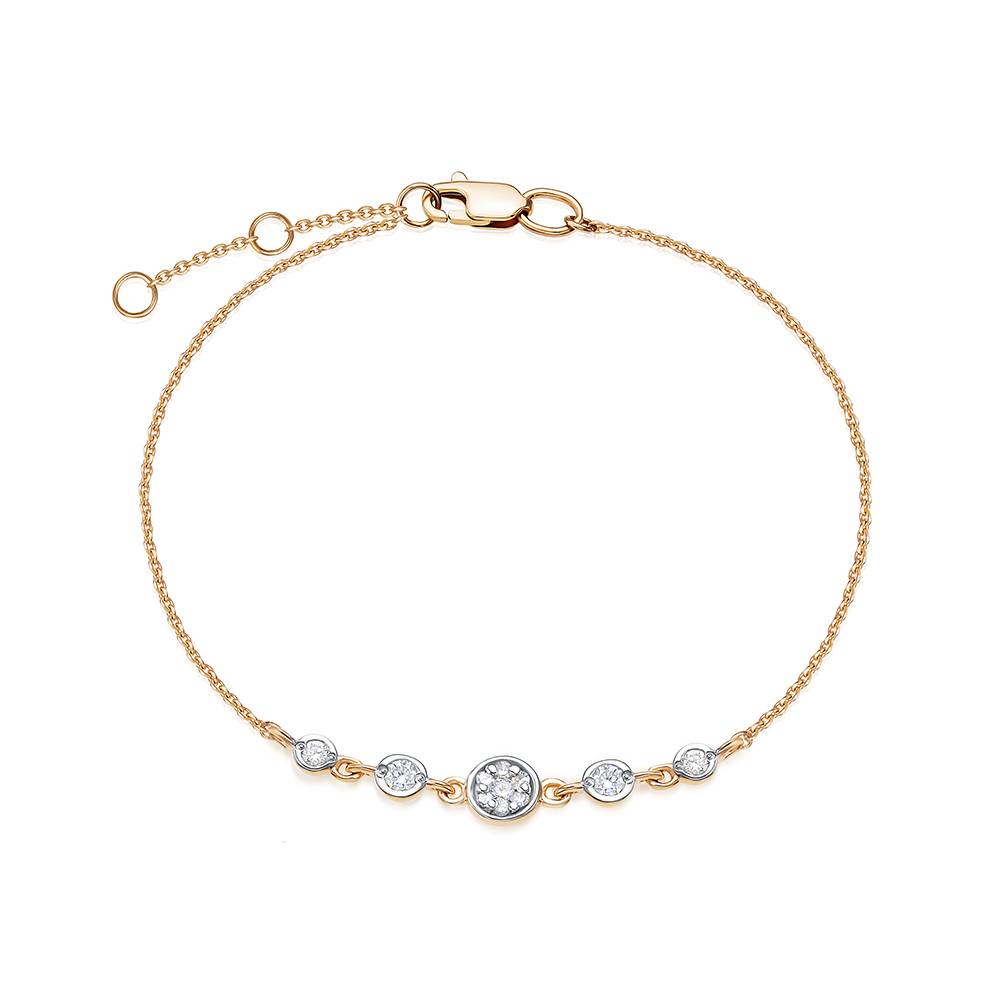 Браслет из красного золота с бриллиантами (054014)