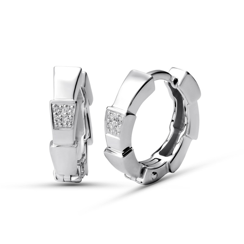 Серьги из белого золота с бриллиантами  (059960)