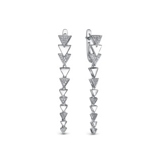 Серьги из платины с бриллиантами (058008)