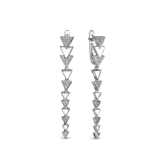 Серьги из платины с бриллиантами (058008)