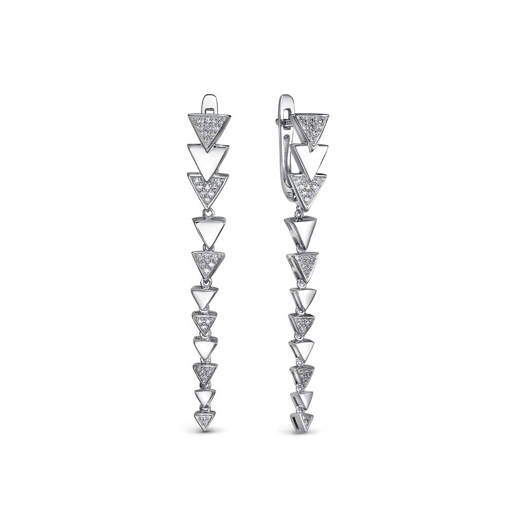 Серьги из платины с бриллиантами (058008)