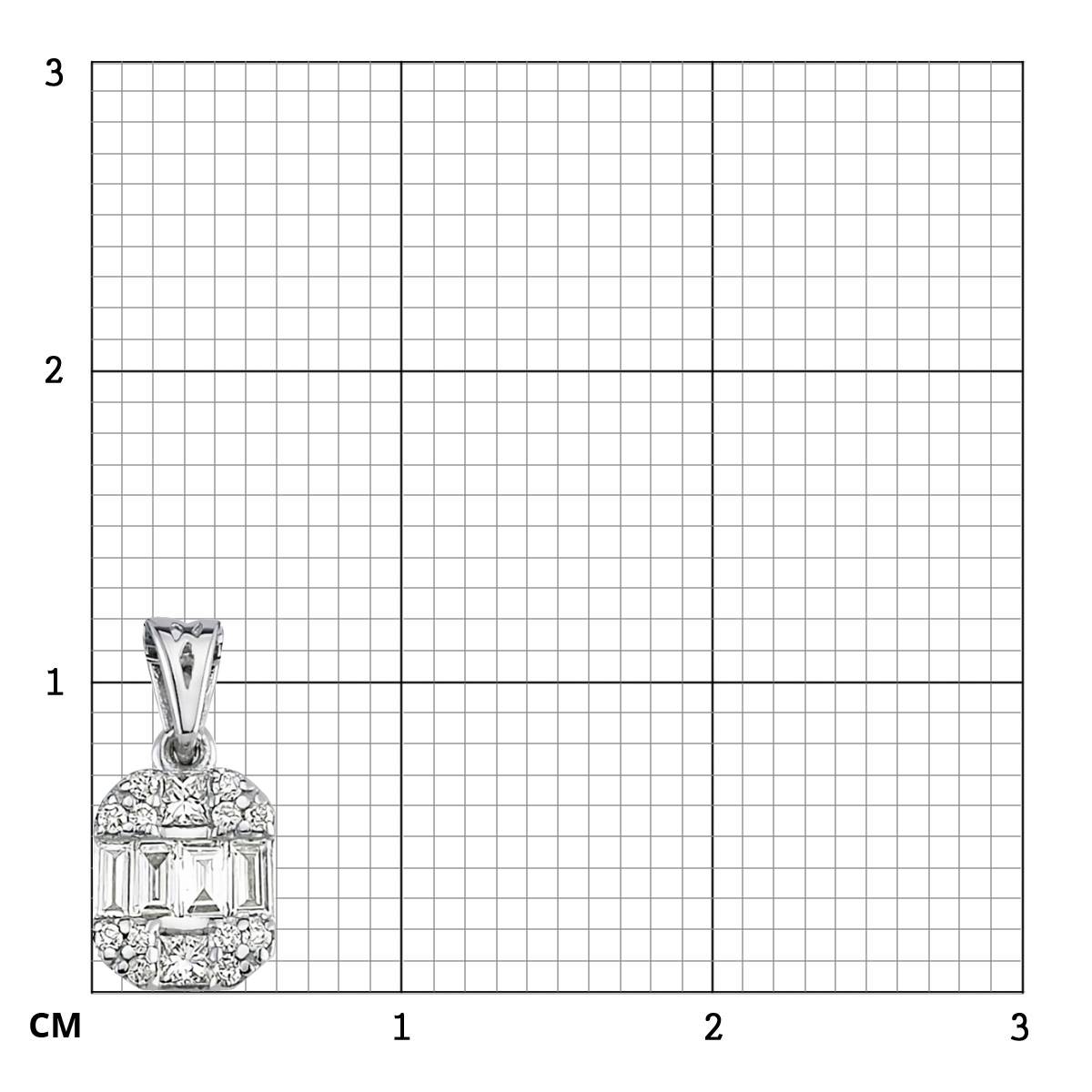 Кулон из белого золота с бриллиантами (055588)