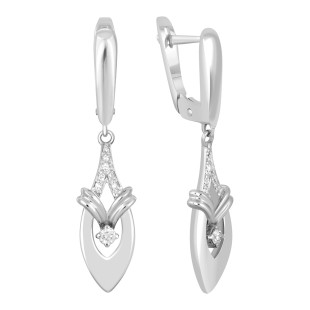 Серьги из белого золота с бриллиантами (039697)