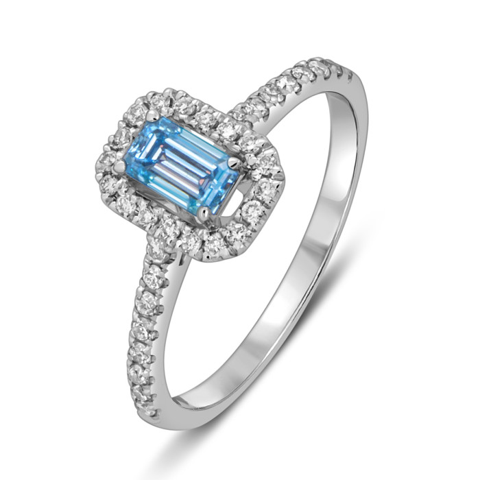 Помолвочное кольцо из белого золота с бриллиантами (060203)