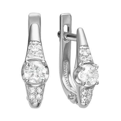 Серьги из белого золота с бриллиантами (039897)