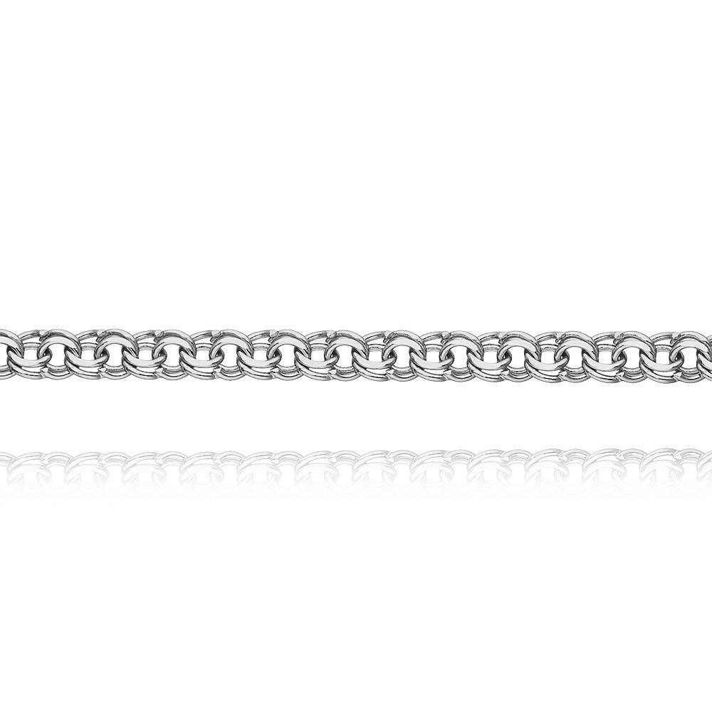 Цепь из белого золота, плетение Гарибальди (044270)