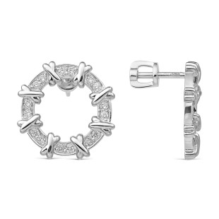 Серьги из белого золота с бриллиантами (059897)
