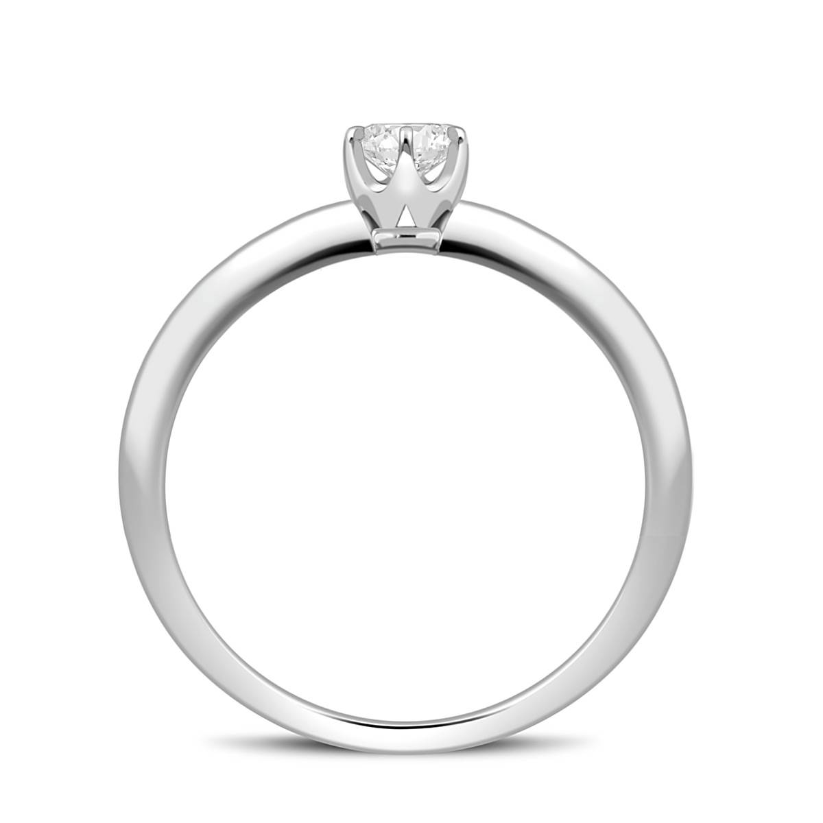 Помолвочное кольцо из платины с бриллиантом (045748)