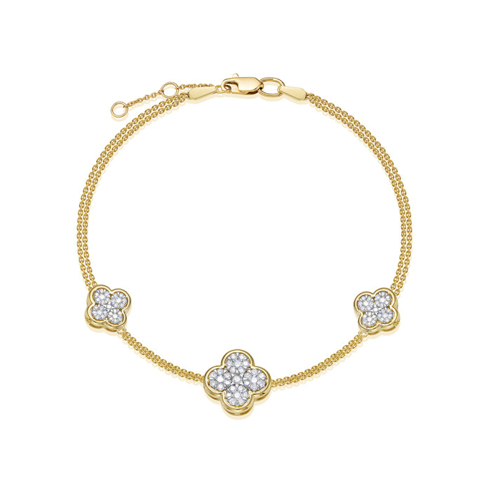 Браслет из жёлтого золота с бриллиантами (054729)