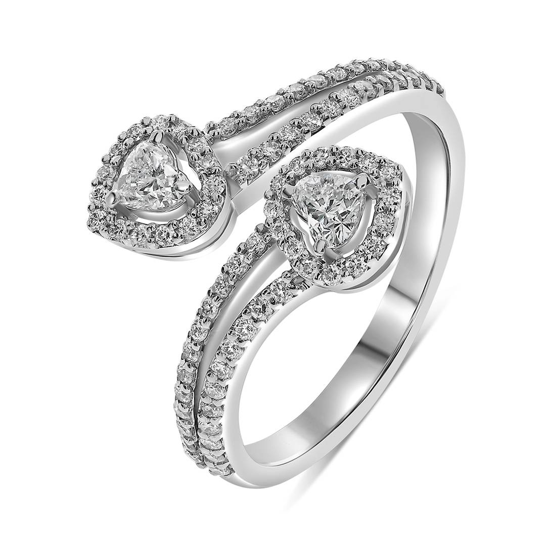 Кольцо из белого золота с бриллиантами (061588)