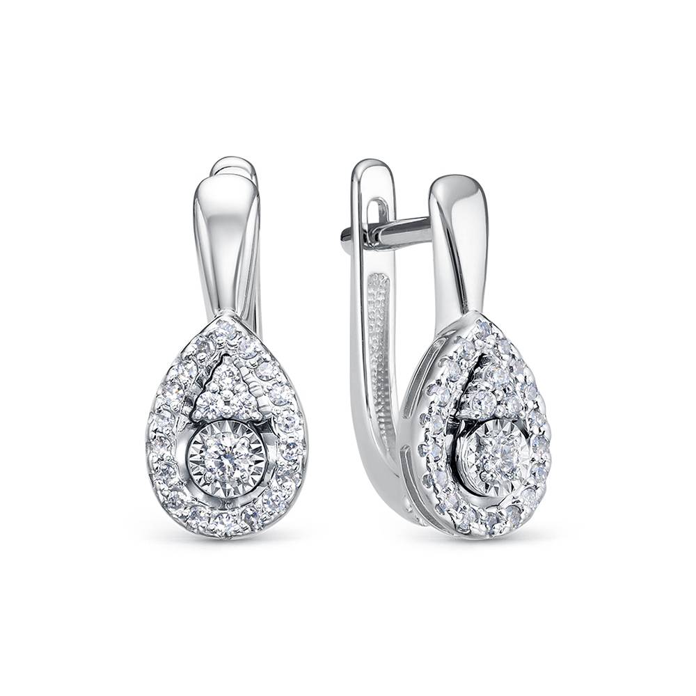 Серьги из белого золота с бриллиантами (060404)