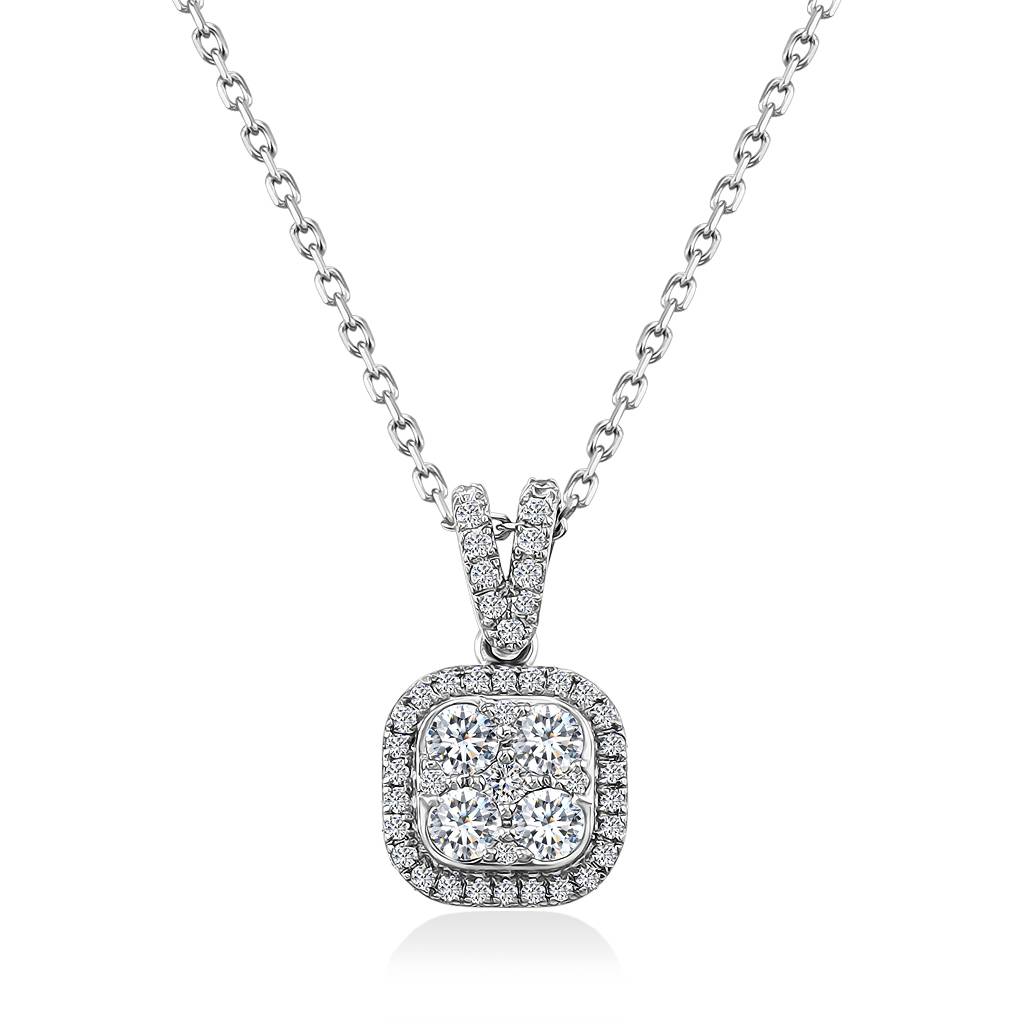 Колье из белого золота с бриллиантами (054645)