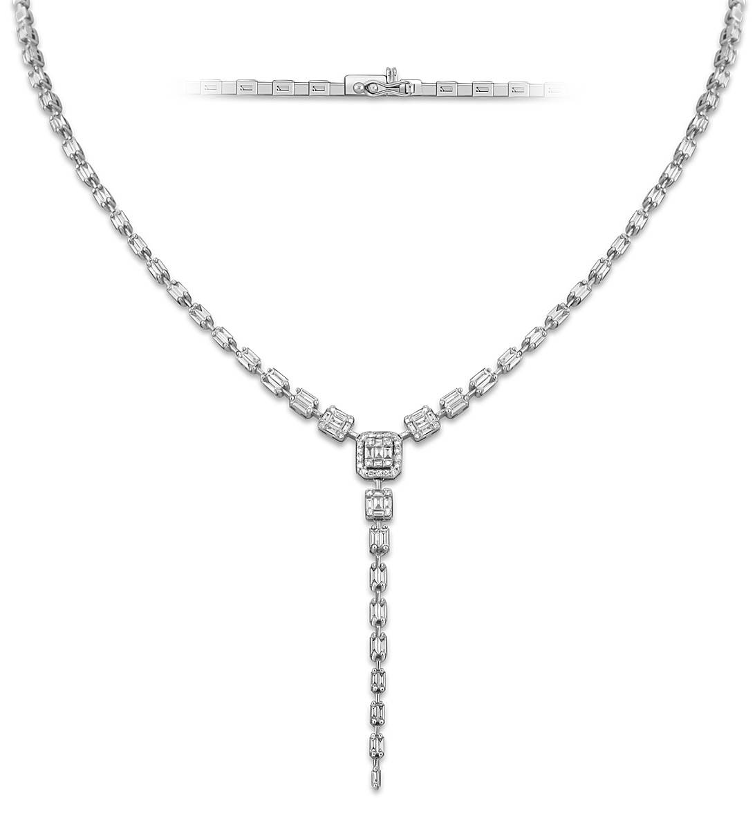 Колье из белого золота с бриллиантами (050741)