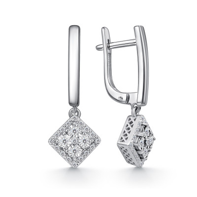 Серьги из белого золота с бриллиантами (063021)