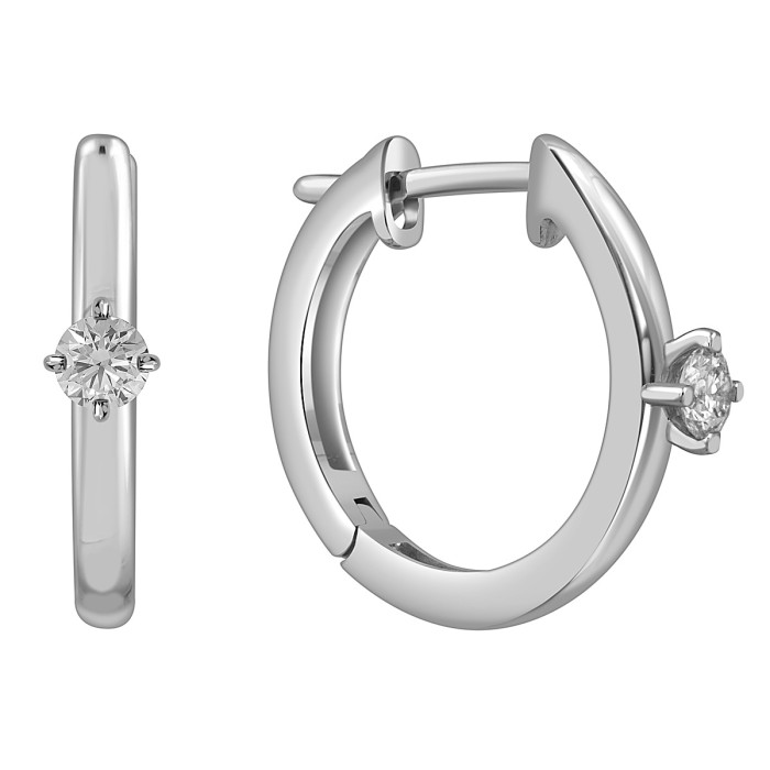 Серьги конго из платины с бриллиантами (054323)