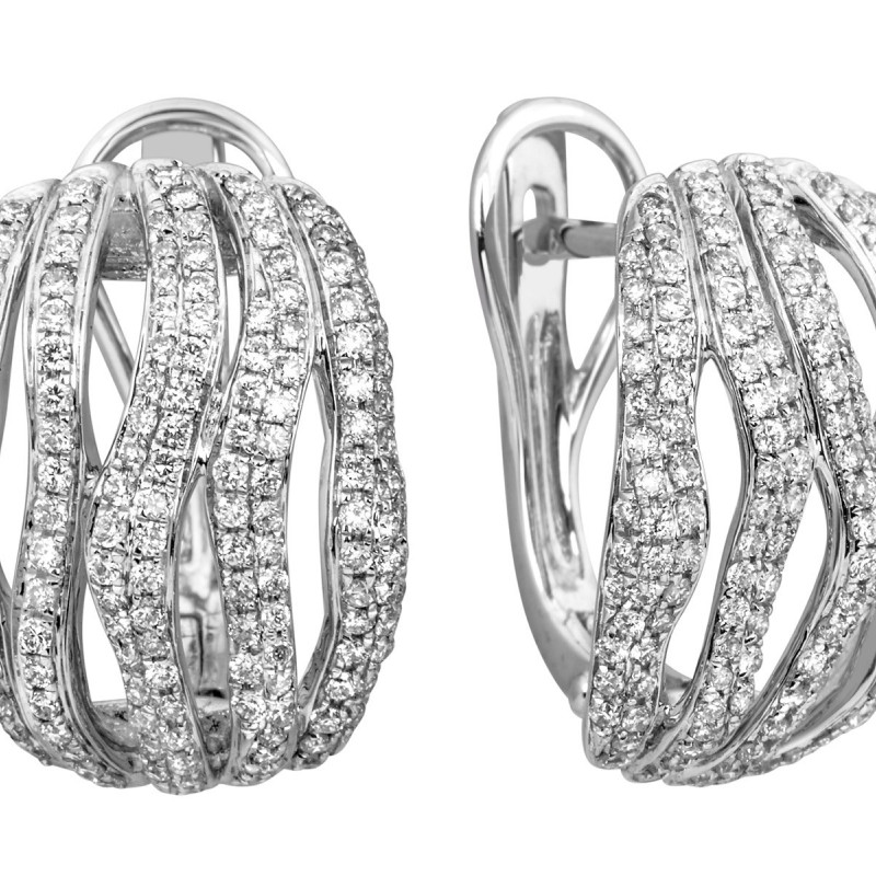 Серьги из белого золота с бриллиантами (012915)