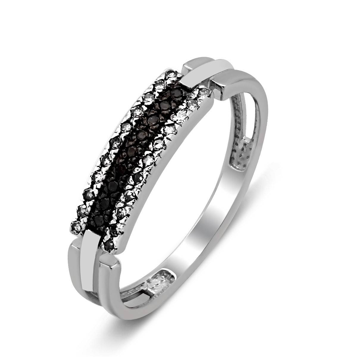 Кольцо из белого золота с бриллиантами (028513)