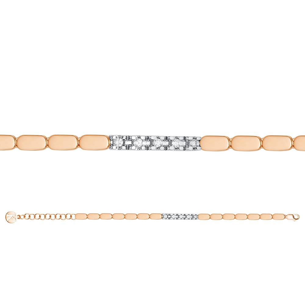 Браслет из комбинированного золота с бриллиантами (050511)