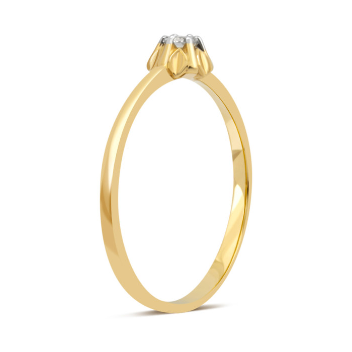 Помолвочное кольцо из жёлтого золота с бриллиантом (032727)
