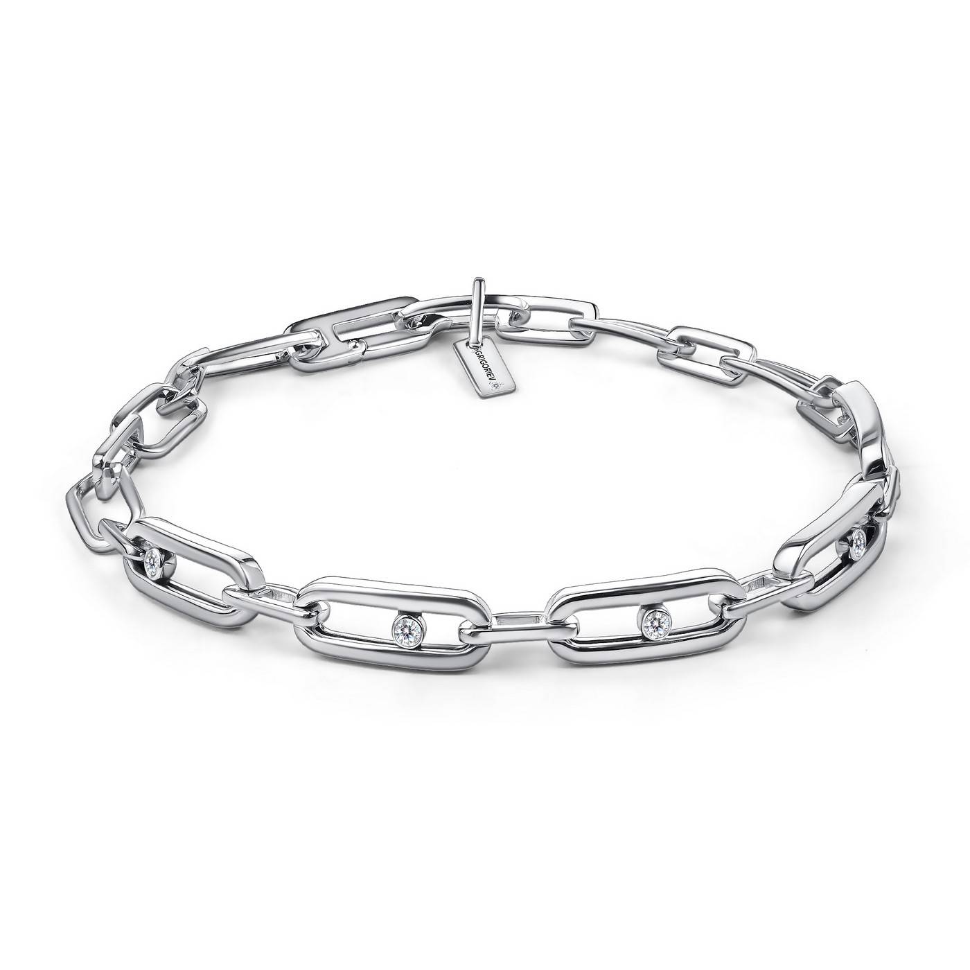 Браслет из белого золота с бриллиантами (060378)