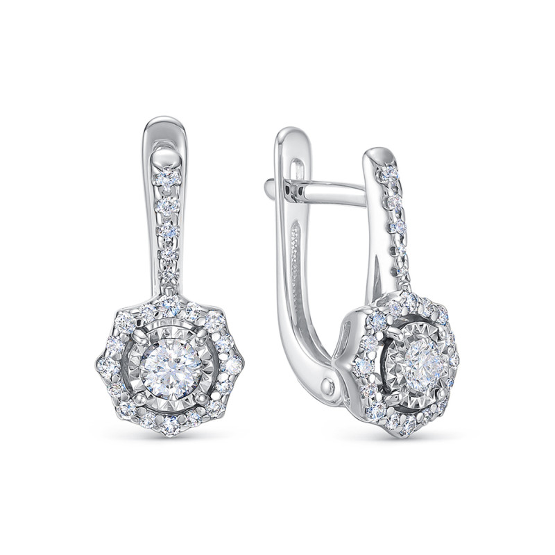 Серьги из белого золота с бриллиантами (053893)
