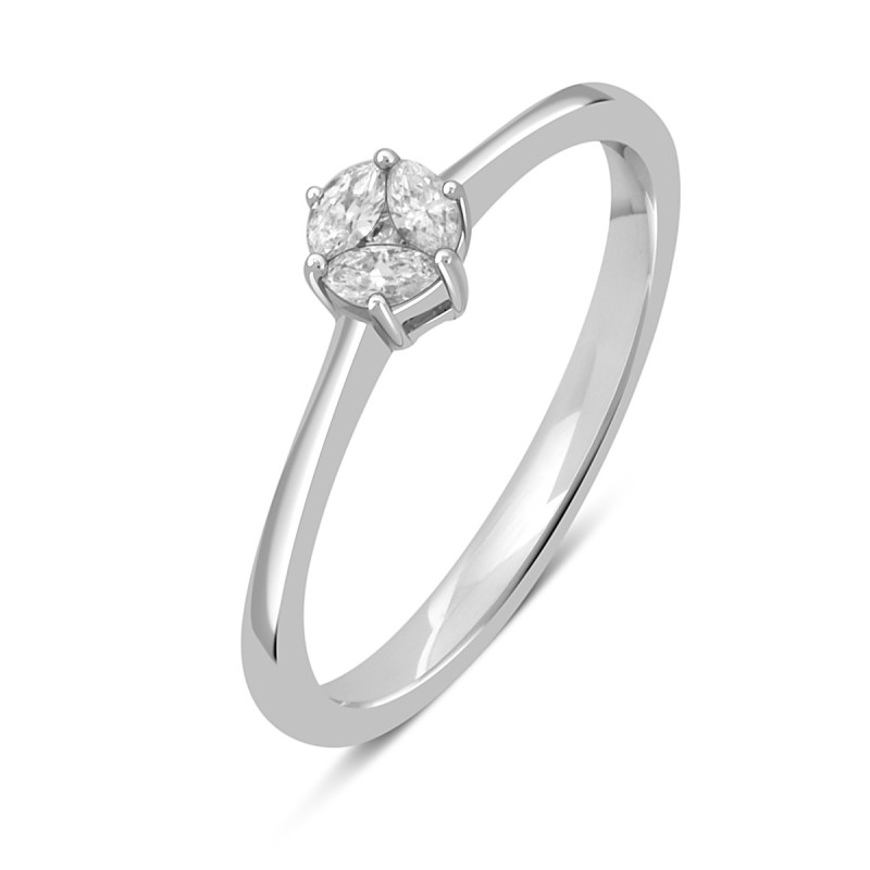 Кольцо из белого золота с бриллиантами (049069)