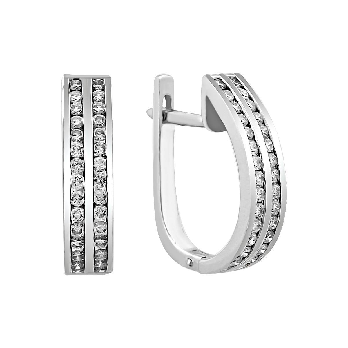 Серьги из белого золота с бриллиантами (014544)