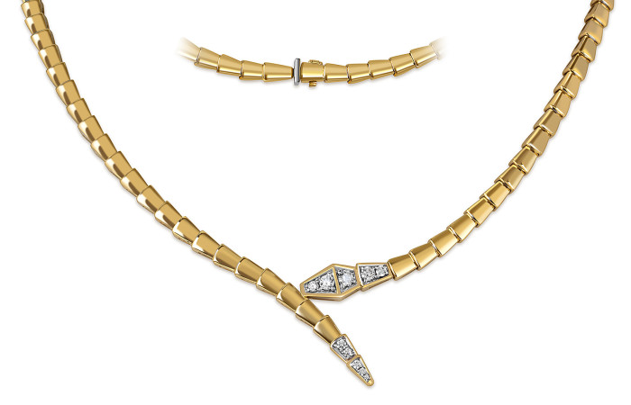 Колье из жёлтого золота с бриллиантами (060509)