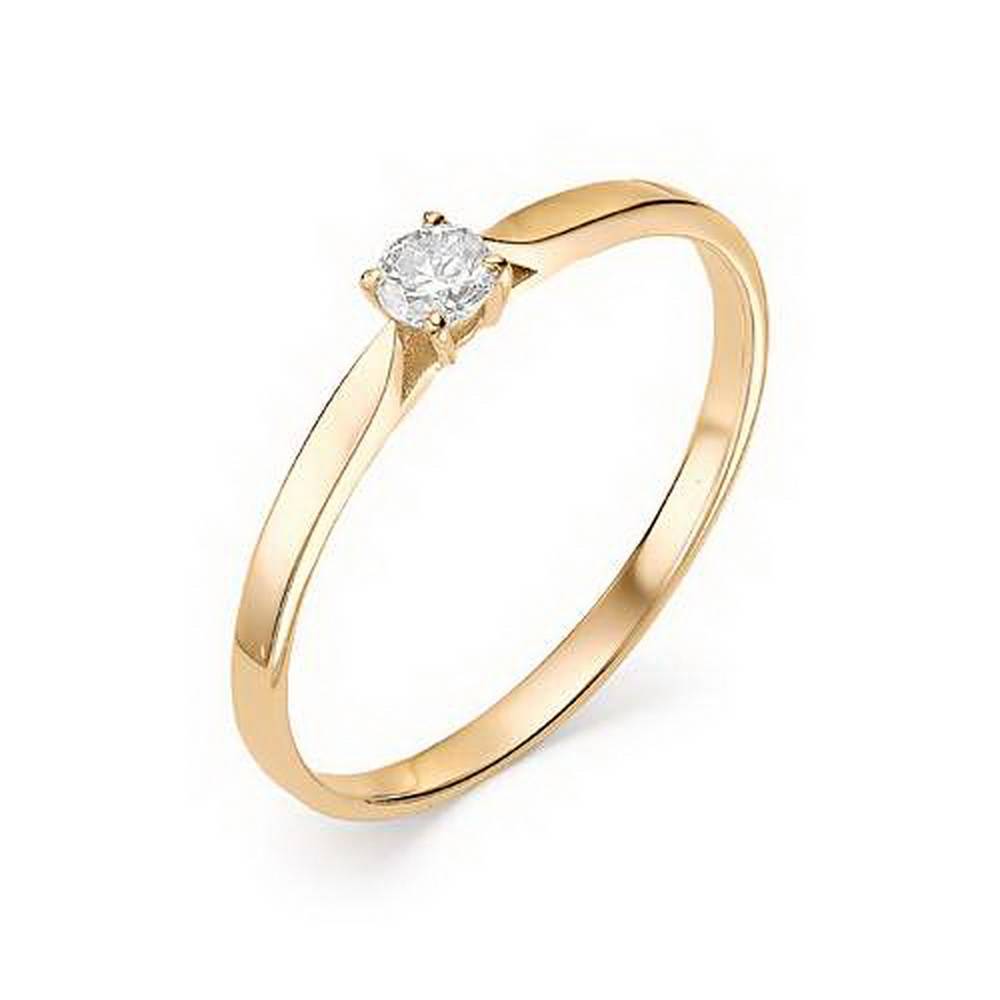 Помолвочное кольцо из красного золота с бриллиантом (031342)