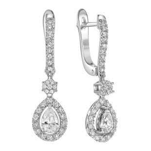 Серьги из белого золота с бриллиантами (051637)